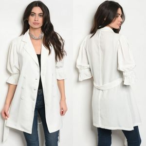 CLEARANCE Ivory Puff Short Sleeve Jacket